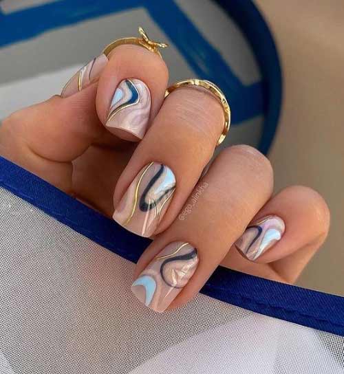 Abstraction printanière sur les ongles