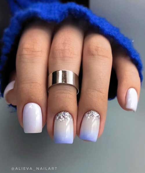 Manucure à paillettes dégradées