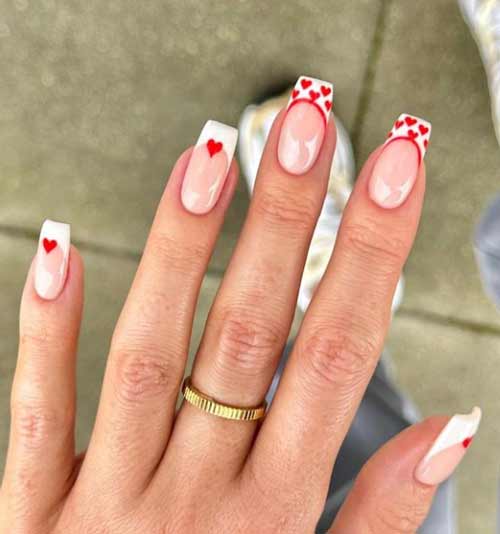 Ongles carrés blancs de manucure française