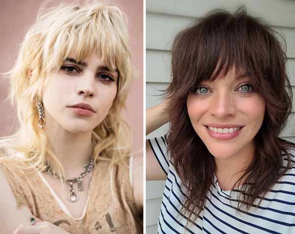 Coupe de cheveux de loup pour cheveux mi-longs