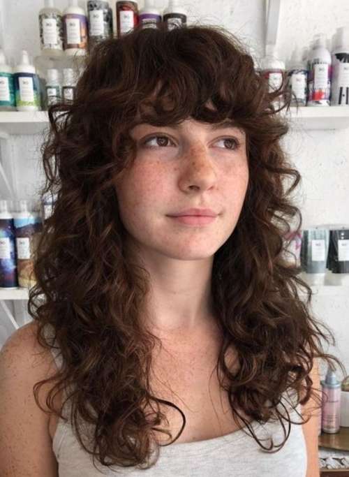 Coupe de cheveux loup pour cheveux bouclés