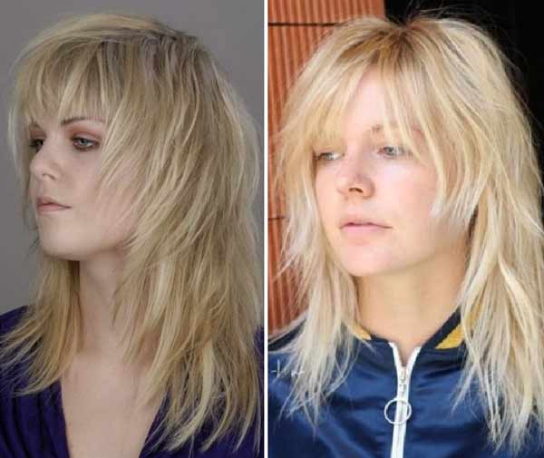 Coupe de cheveux de loup pour les blondes