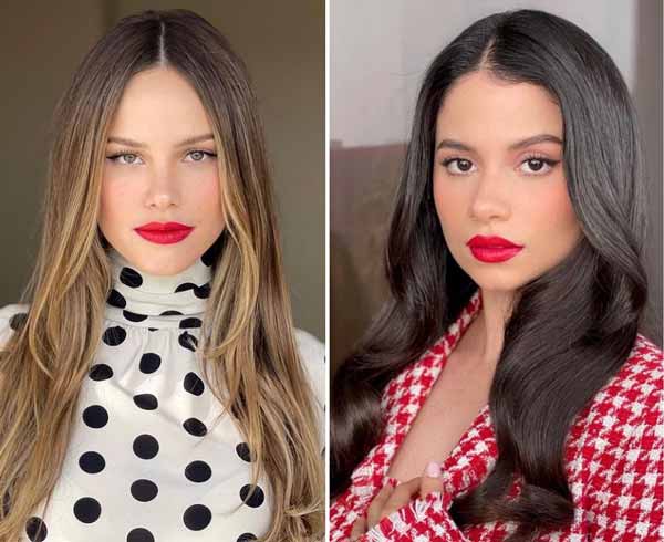 Maquillage avec rouge à lèvres