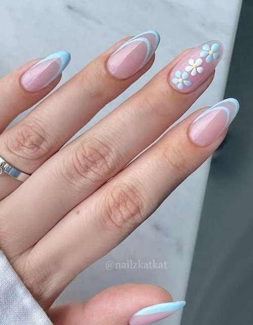 Printemps élégant de manucure française