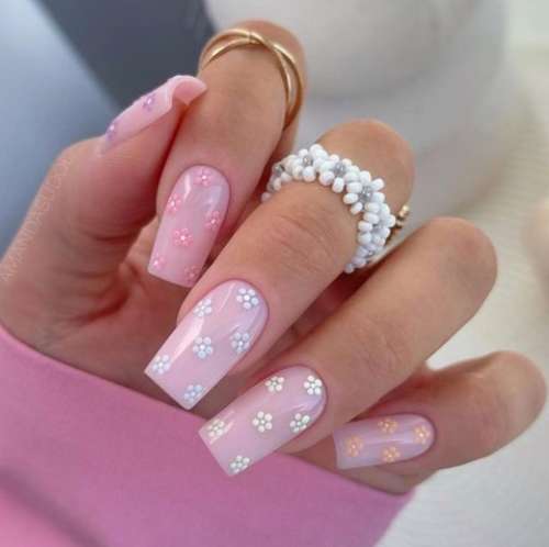 Fleurs sur les ongles