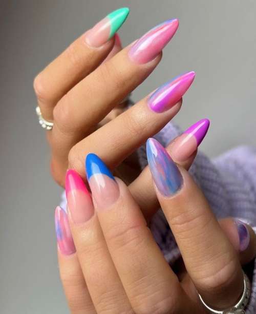 Manucure printanière ongles longs