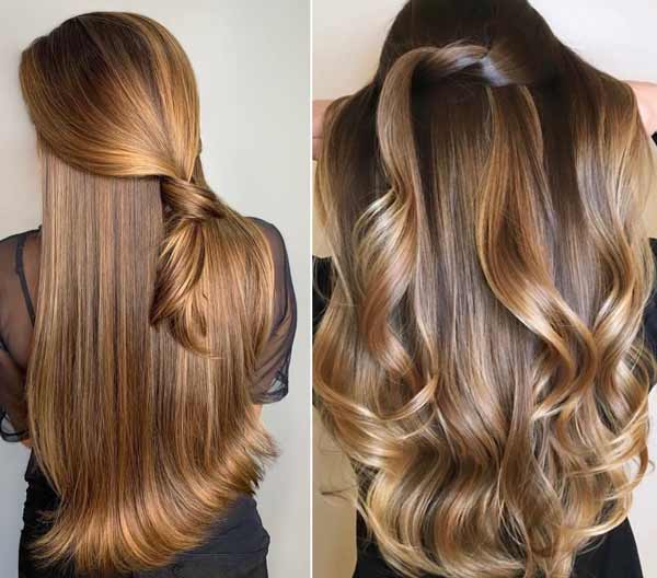 Coloration dans la technique du shatush pour cheveux foncés