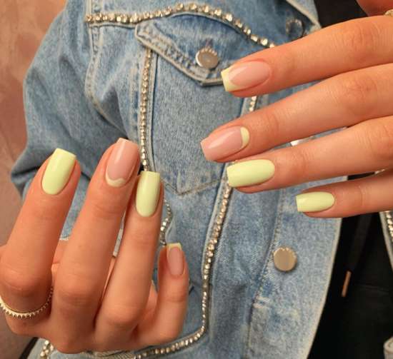 Manucure d'été jaune à la mode