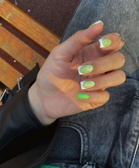 Veste verte et blanche