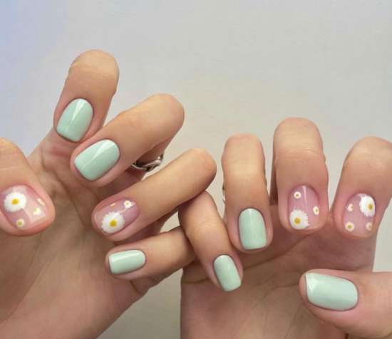 Manucure été 2023 pour ongles courts: design, photo