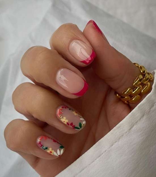 Manucure été 2023 pour ongles courts: design, photo