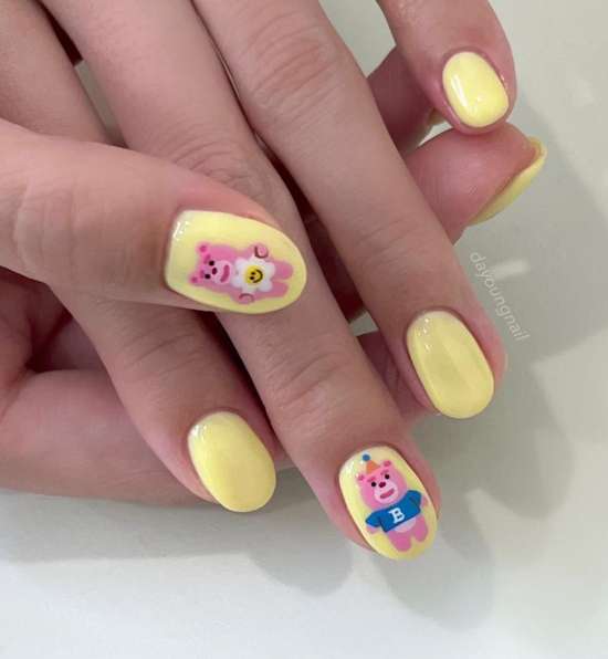 Manucure été 2023 pour ongles courts: design, photo