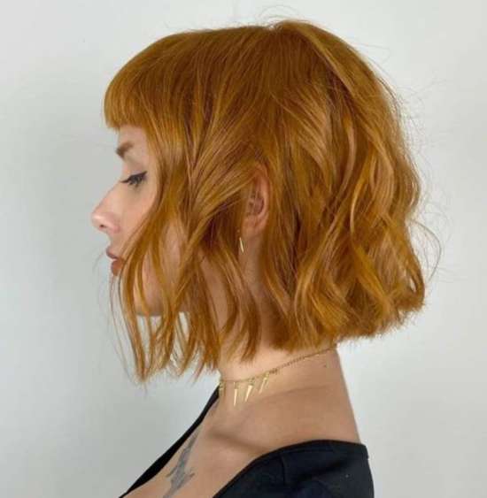 Bob texturé avec frange