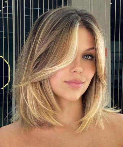 Bob long avec rideau de frange