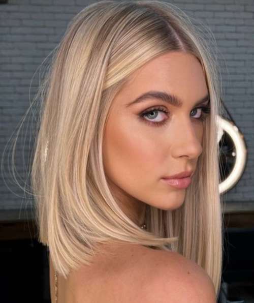 Caret blonde sans frange