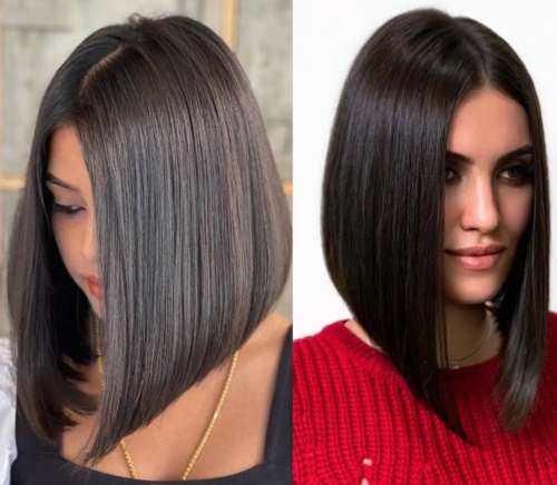 Kare A-ligne cheveux raides