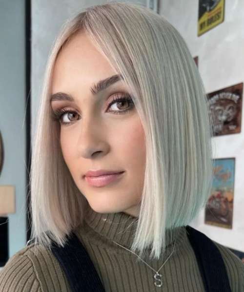 Coupe de cheveux bob cheveux raides