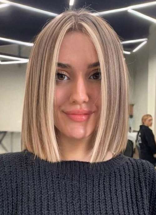 Caret allongé: photos de belles coupes de cheveux 2023